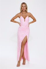 Rosalia Lace Maxi Dress Pink