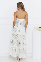 Sunset Whispers Strapless Maxi Dress