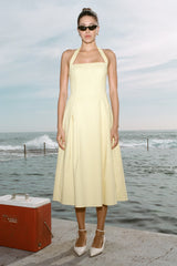 Juana Halter Midi Dress - Lemon