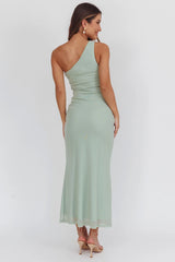 Luli One-Shoulder Cut-Out Maxi Dress Sage