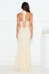 Silver Lining Love Halter Maxi Dress