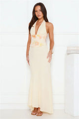 Silver Lining Love Halter Maxi Dress