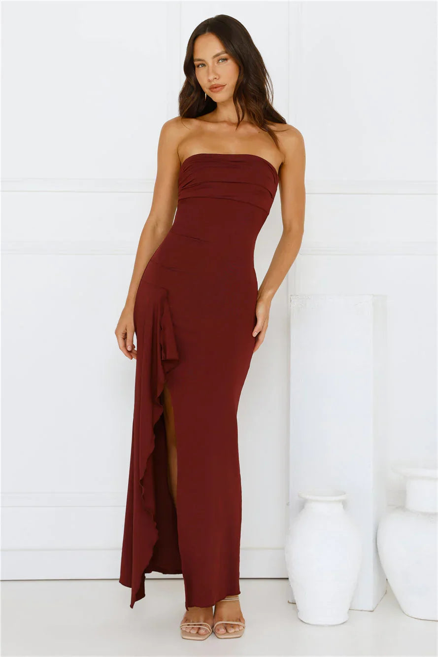 Sunshine Shuffle Strapless Maxi Dress